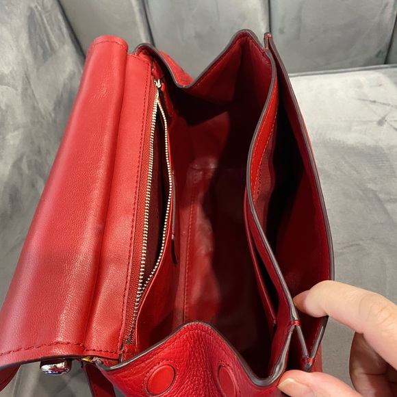 Coach DRIFTER TOP HANDLE IN EXOTIC MIXED LEATHERS RED - Picture 12 of 16